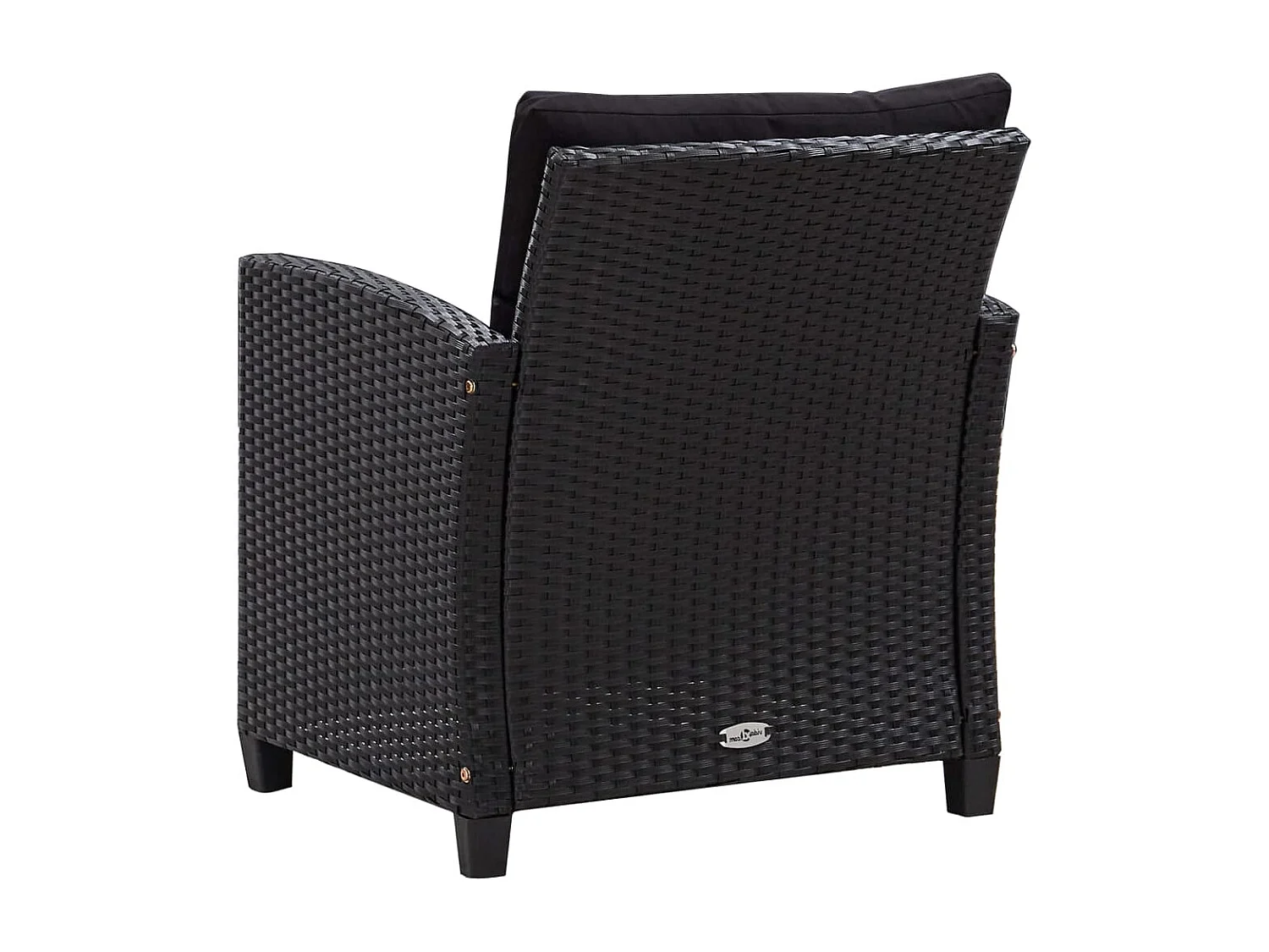 Canapés de jardin 6 pcs avec coussins Résine tressée Noir