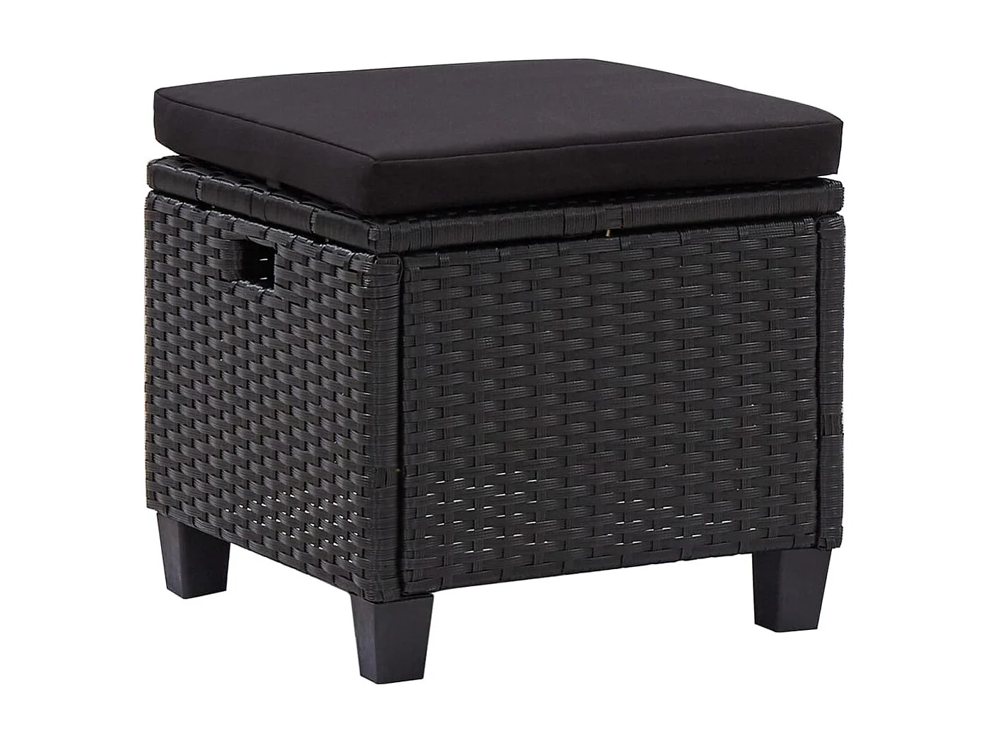 Canapés de jardin 6 pcs avec coussins Résine tressée Noir