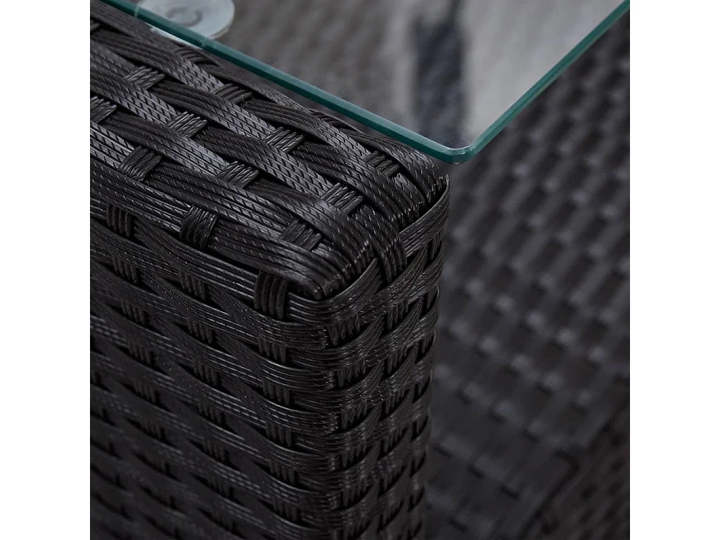 Canapés de jardin 6 pcs avec coussins Résine tressée Noir