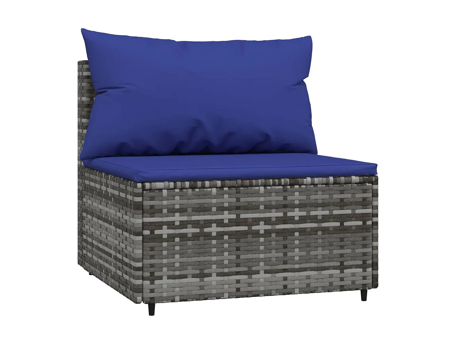 Salon de jardin 4 pcs avec coussins Gris Résine tressée