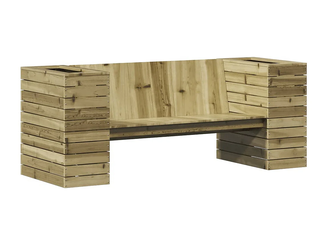 Banc avec jardinières 167,5x60x65 cm bois de pin imprégné