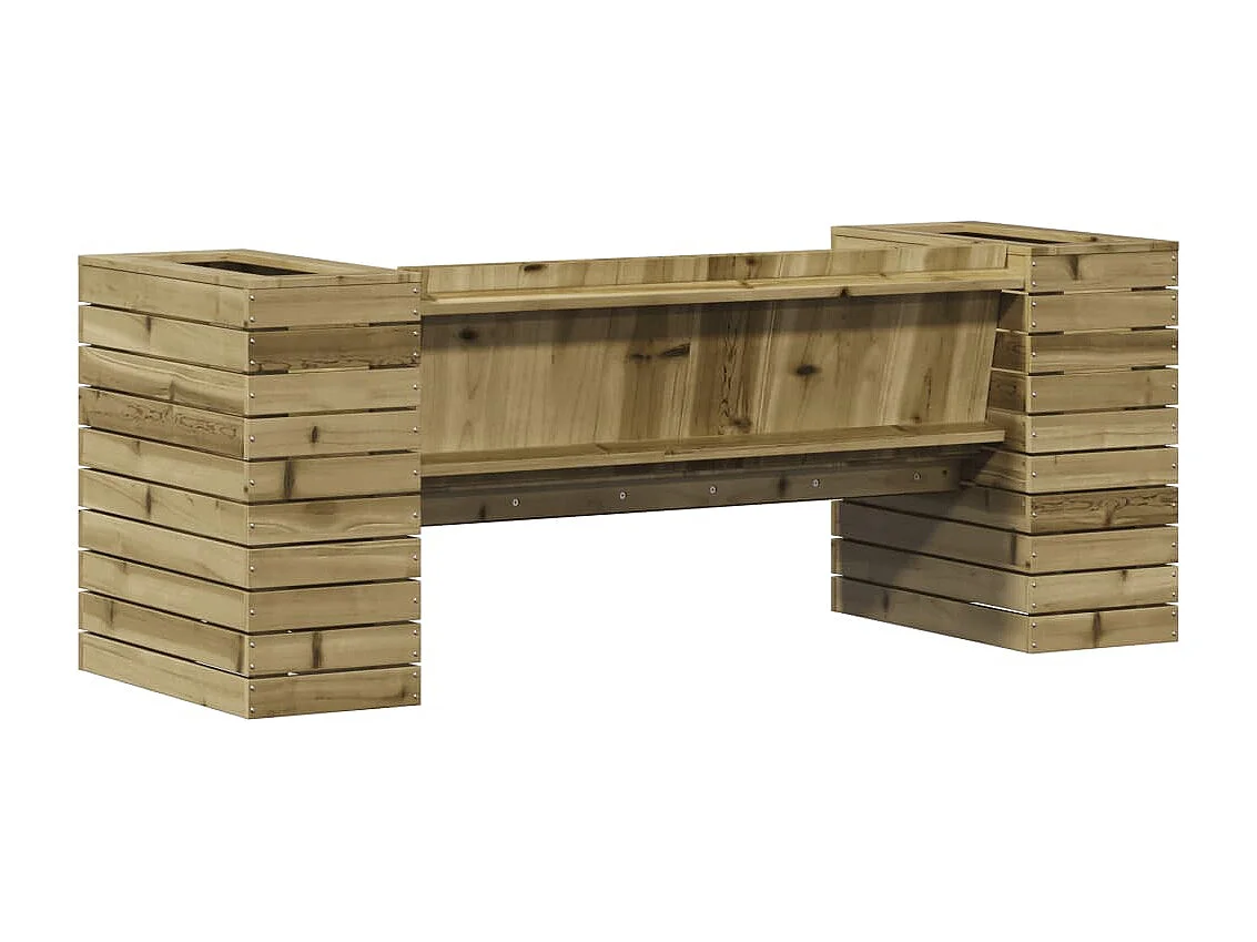 Banc avec jardinières 167,5x60x65 cm bois de pin imprégné
