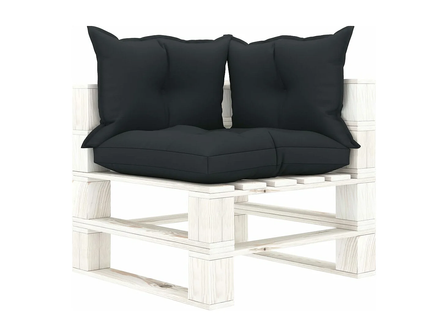 Sofá de jardim de 3 lugares em paletes e almofadas antracite Madeira