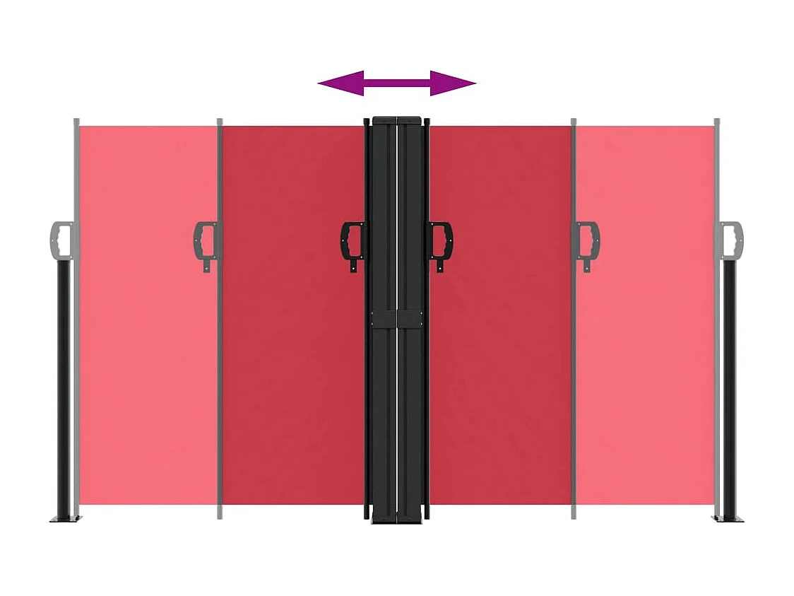 Auvent latéral rétractable rouge 140x1200 cm