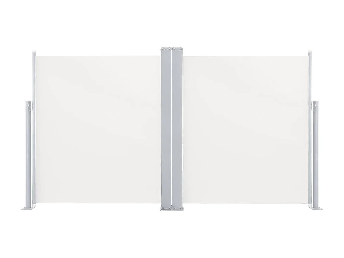 Toldo lateral duplo retrátil para pátio 170x600 cm Creme