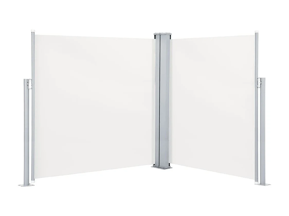 Toldo lateral duplo retrátil para pátio 170x600 cm Creme