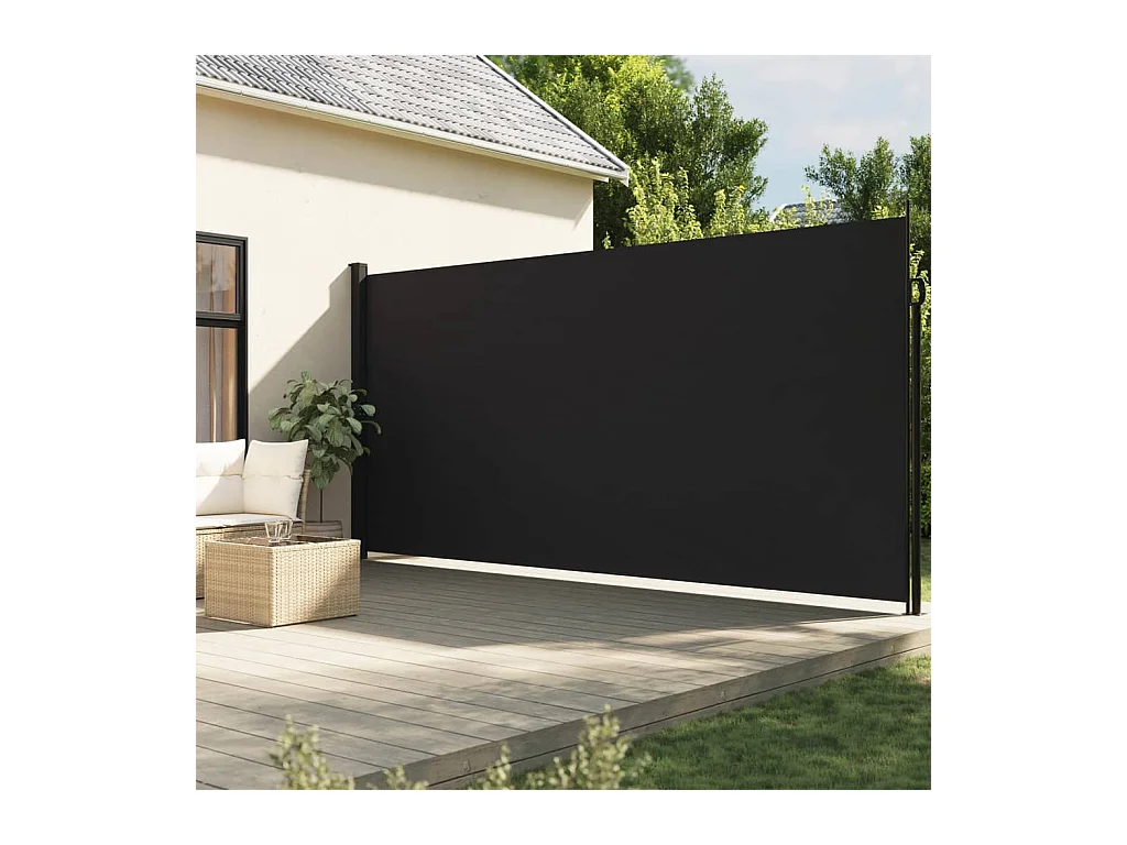 Zwarte uitschuifbare zijluifel 220x500 cm