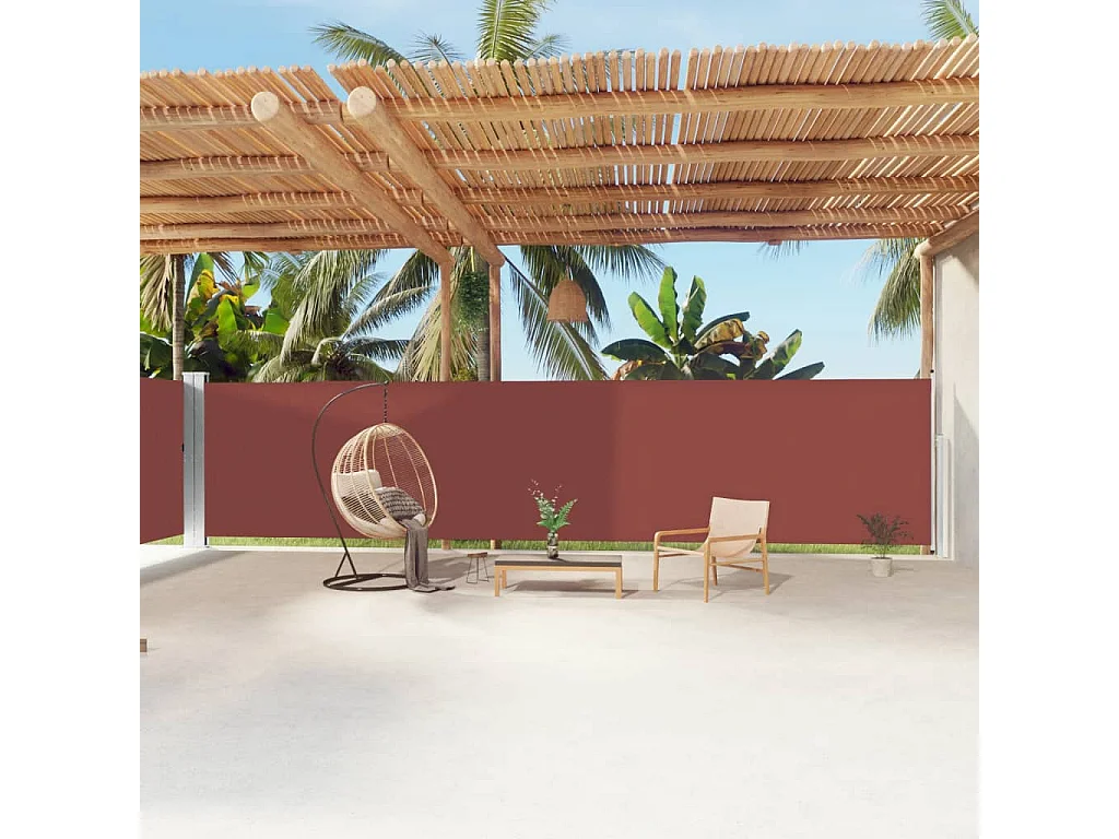 Tenda laterale retrattile Marrone 180x1200 cm