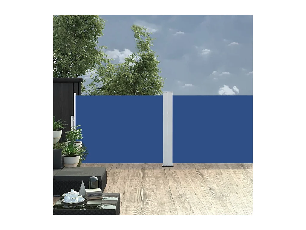 Auvent latéral rétractable Bleu 120 x 1000 cm