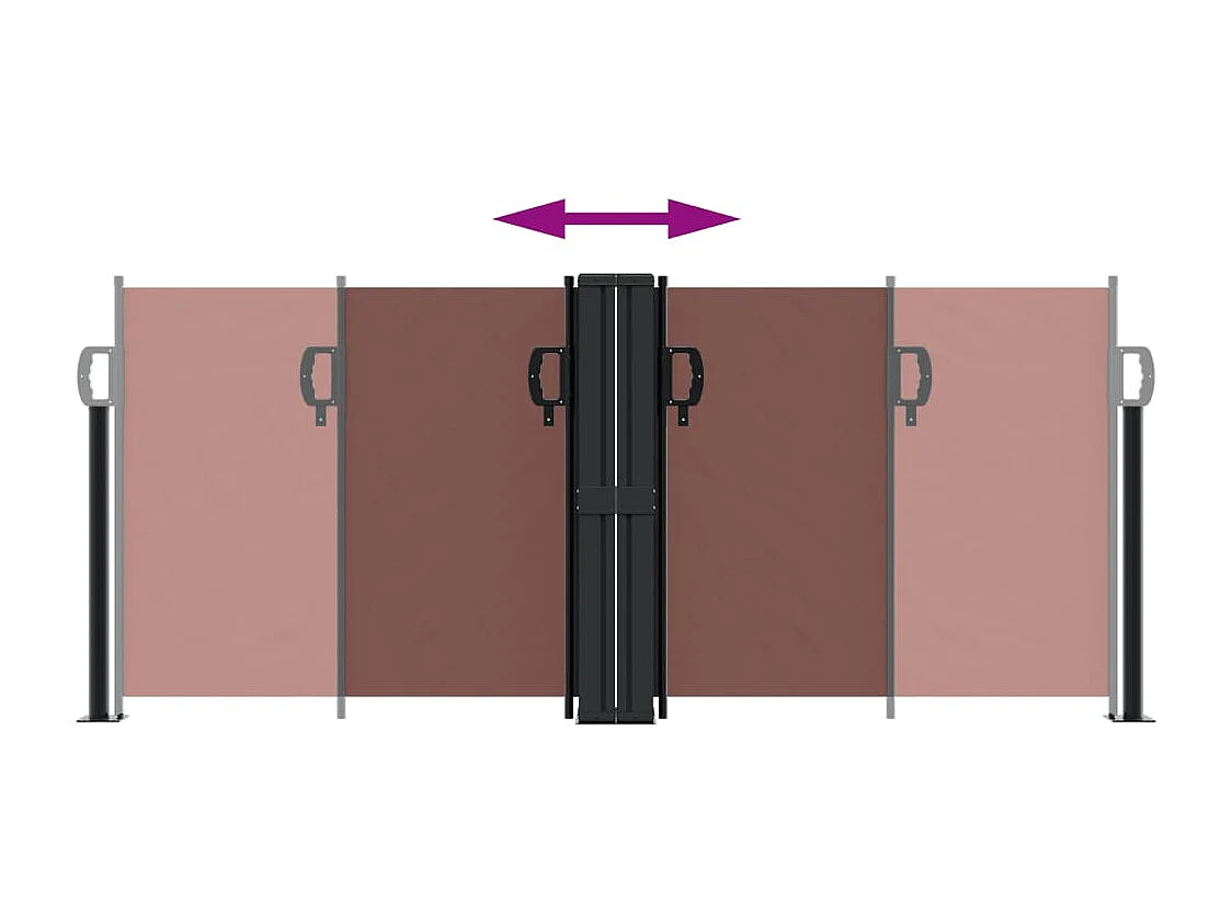 Toldo lateral retráctil marrón 100x600 cm