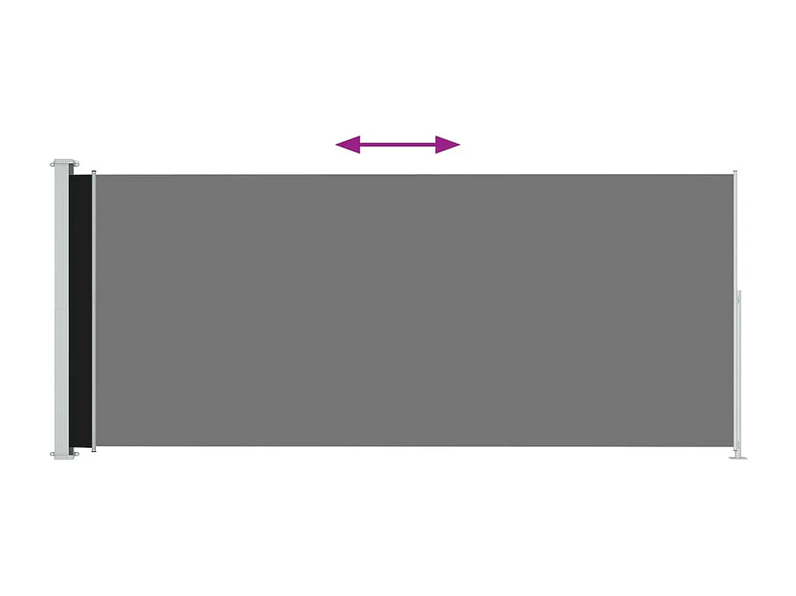 Auvent latéral rétractable de patio 220x500 cm Noir