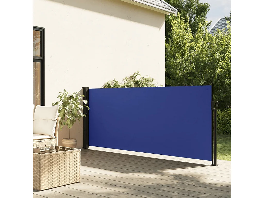 Tenda laterale retrattile blu 140x300 cm