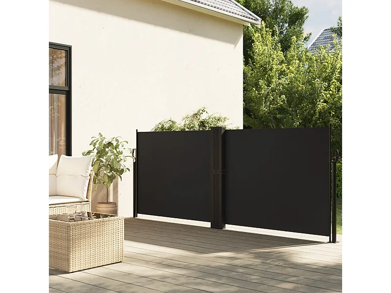 Tenda laterale retrattile nera 120x1200 cm