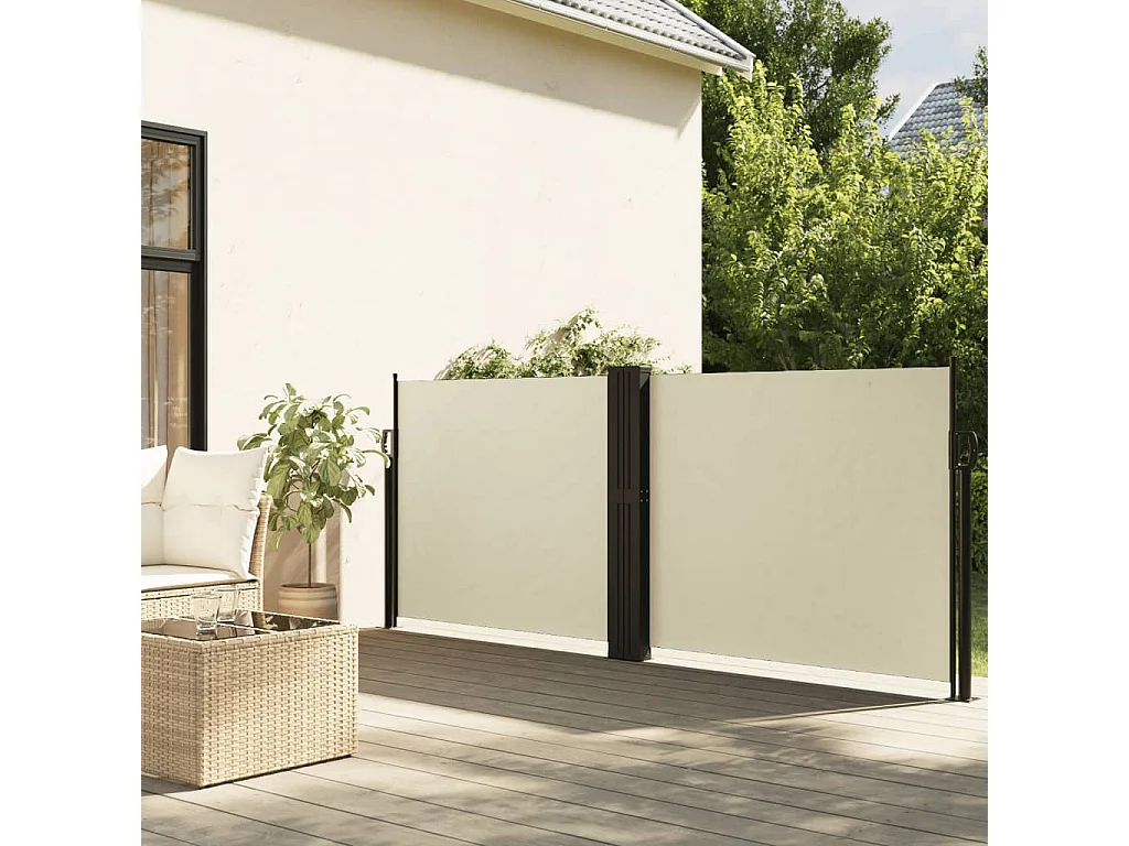 Toldo lateral retrátil creme 120x1200 cm