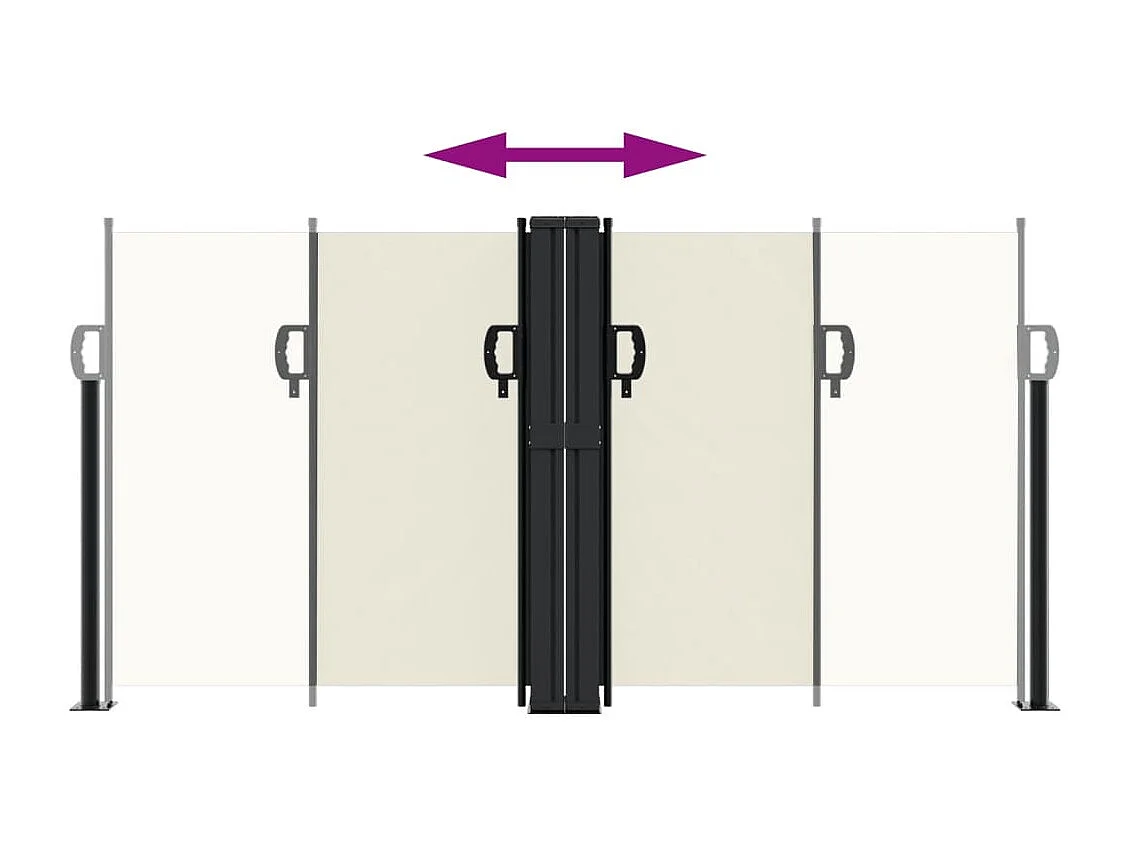 Tenda laterale retrattile panna 120x1200 cm