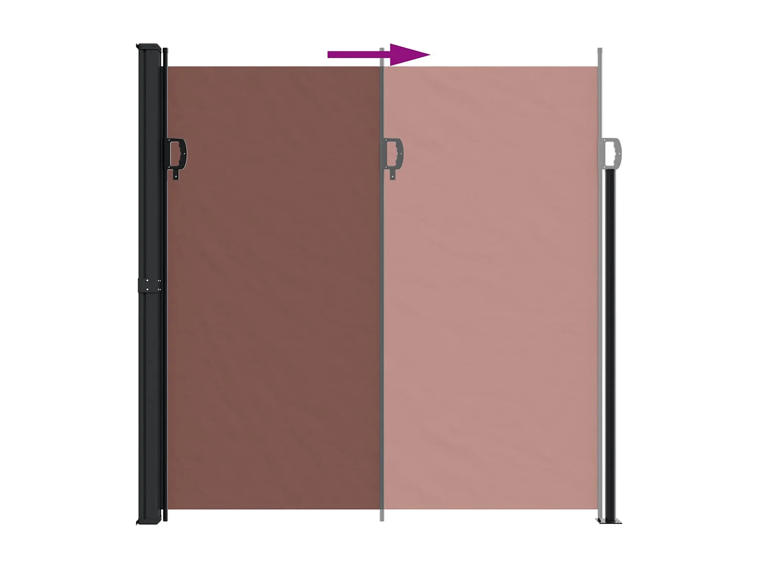 Auvent latéral rétractable marron 200x600 cm