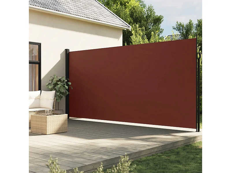 Auvent latéral rétractable marron 200x600 cm