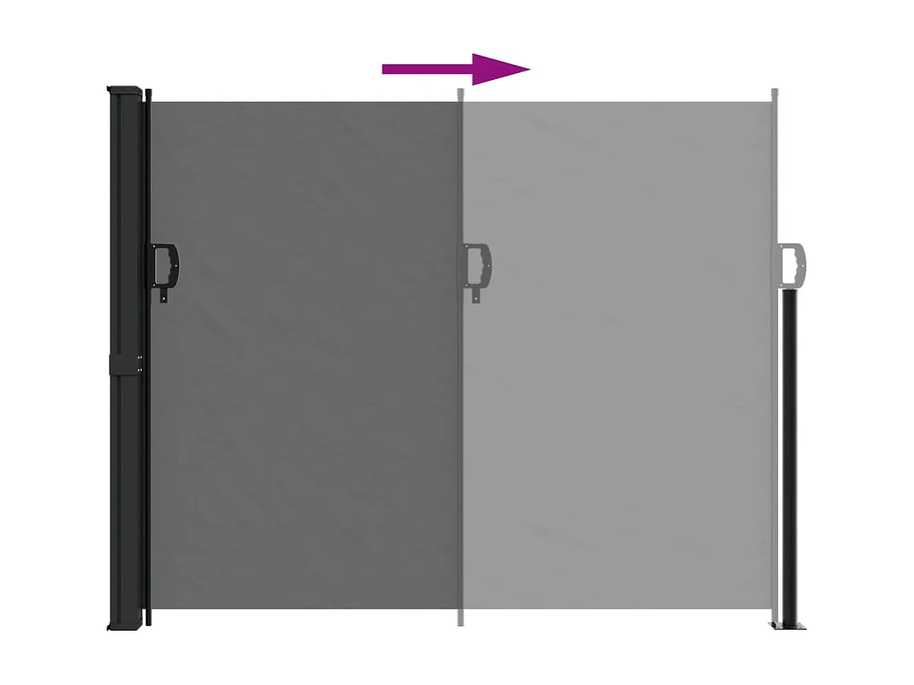 Auvent latéral rétractable anthracite 160x300 cm