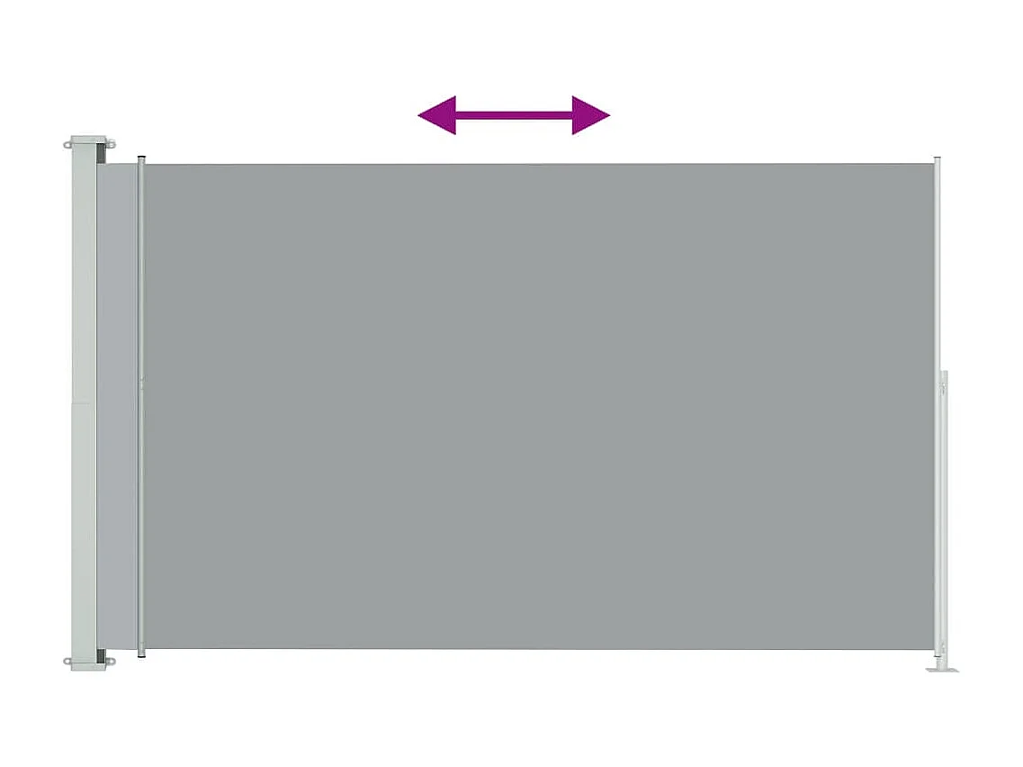 Auvent latéral rétractable de patio 200x300 cm Gris