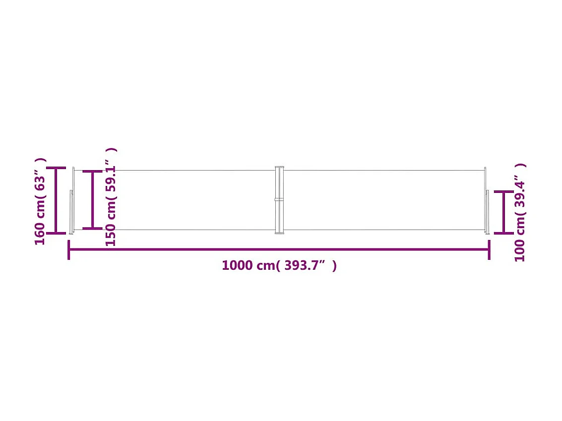 Tenda laterale retrattile Antracite 160x1000 cm