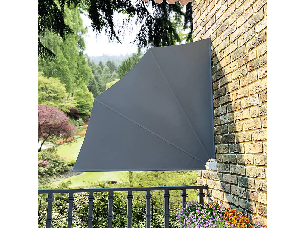Toldo lateral plegable para balcón Gris 140x140 cm