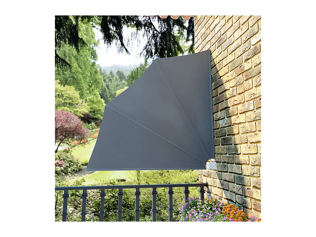 Tenda da balcone laterale pieghevole Grigia 140x140 cm