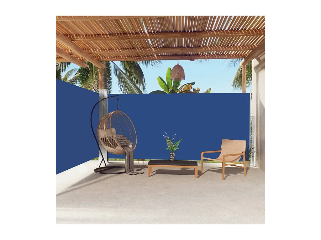 Ausziehbare Seitenmarkise Blau 180x600 cm