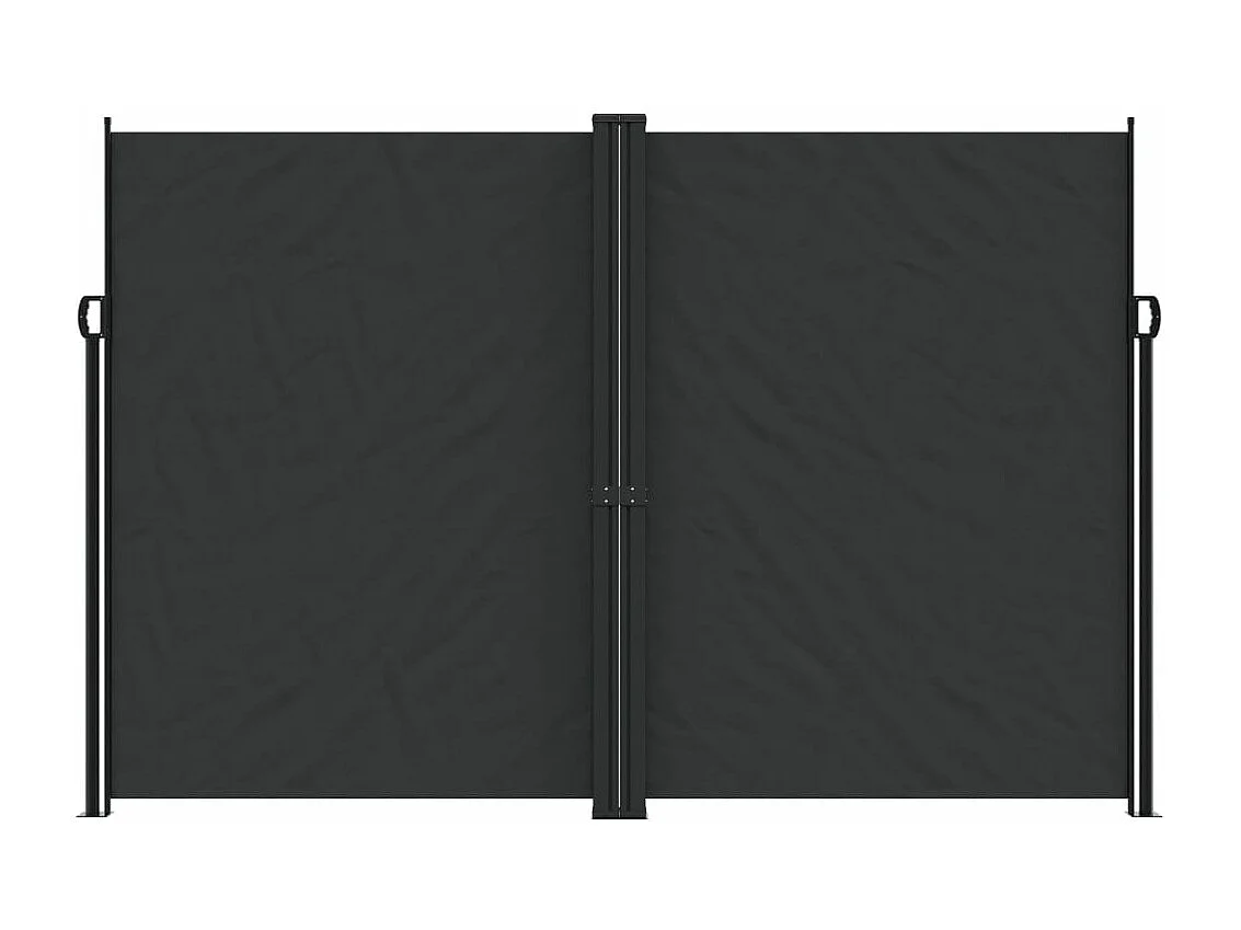 Zwarte uitschuifbare zijluifel 220x600 cm