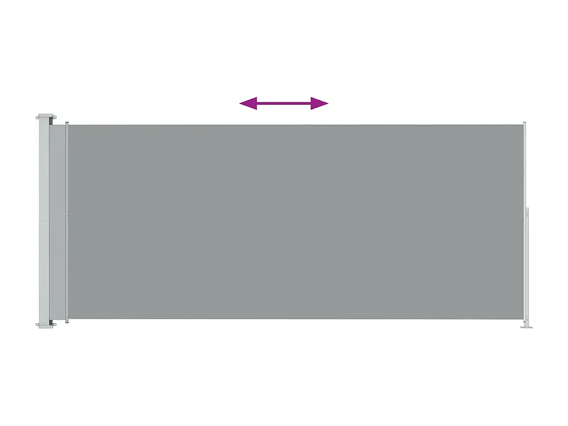 Uitschuifbare zijterraszonwering 200x500 cm Grijs