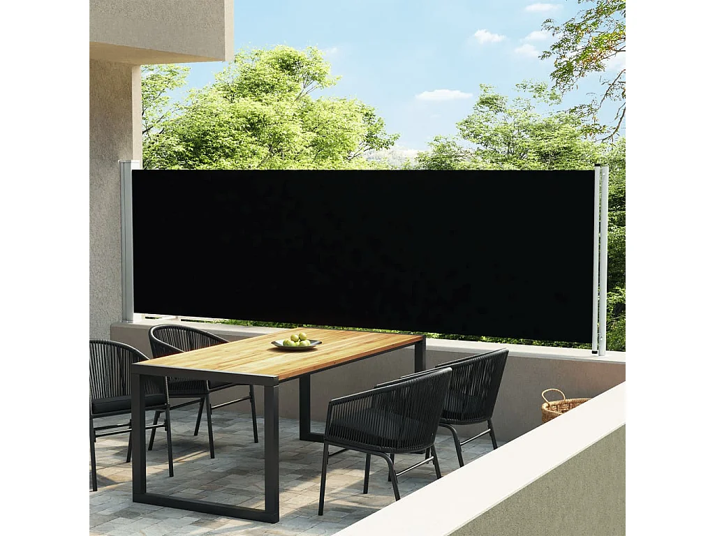Toldo de terraza lateral retráctil 140x600 cm Negro