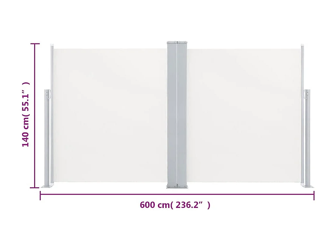 Toldo lateral retráctil Antracita 220x600 cm