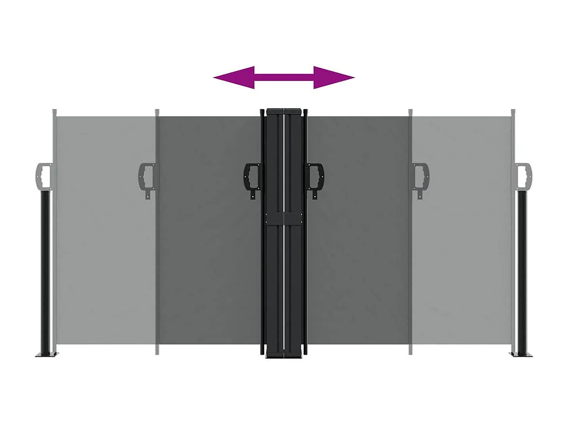 Antraciet uitschuifbare zijluifel 120x600 cm