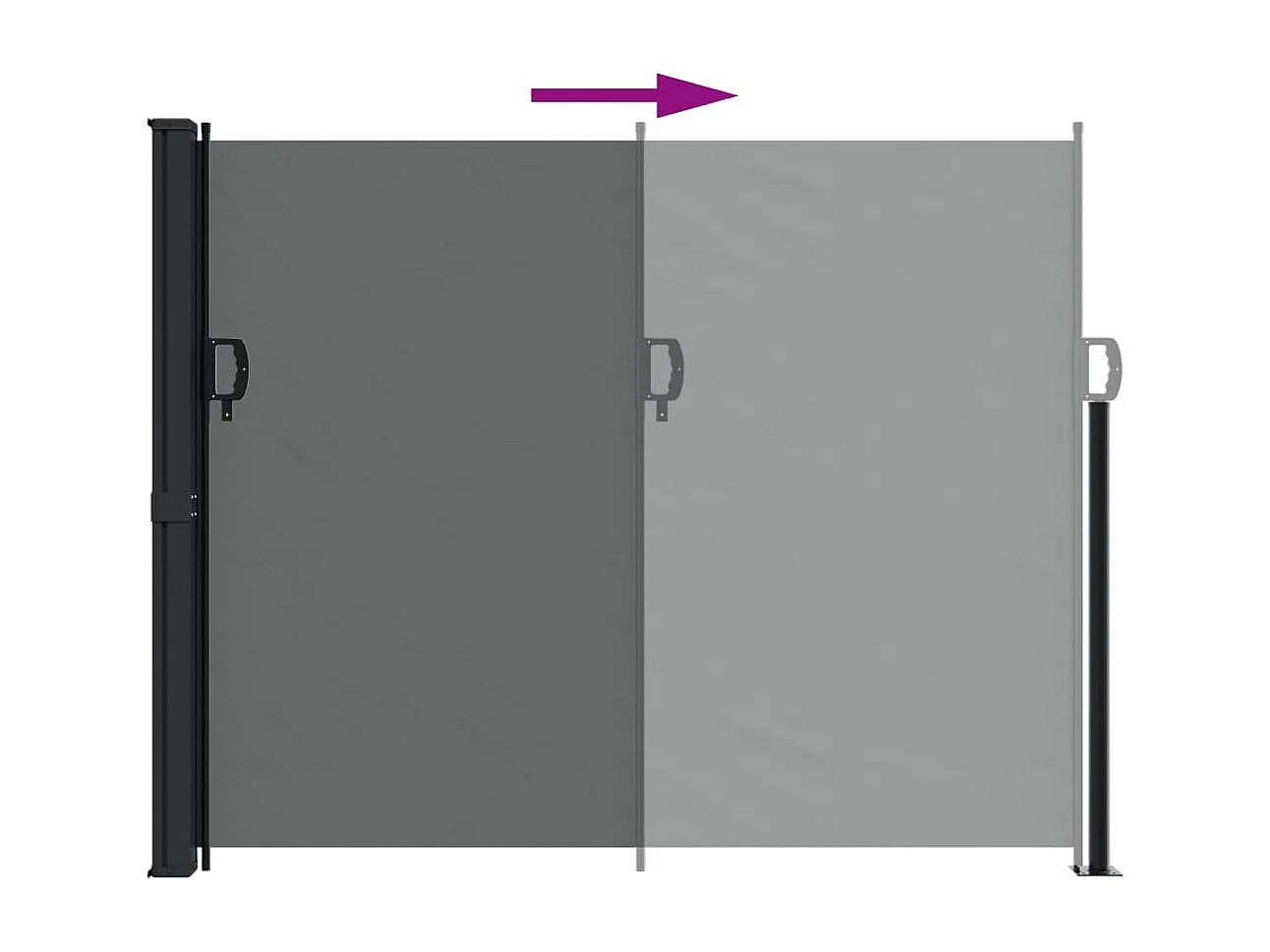 Tenda laterale retrattile antracite 160x500 cm