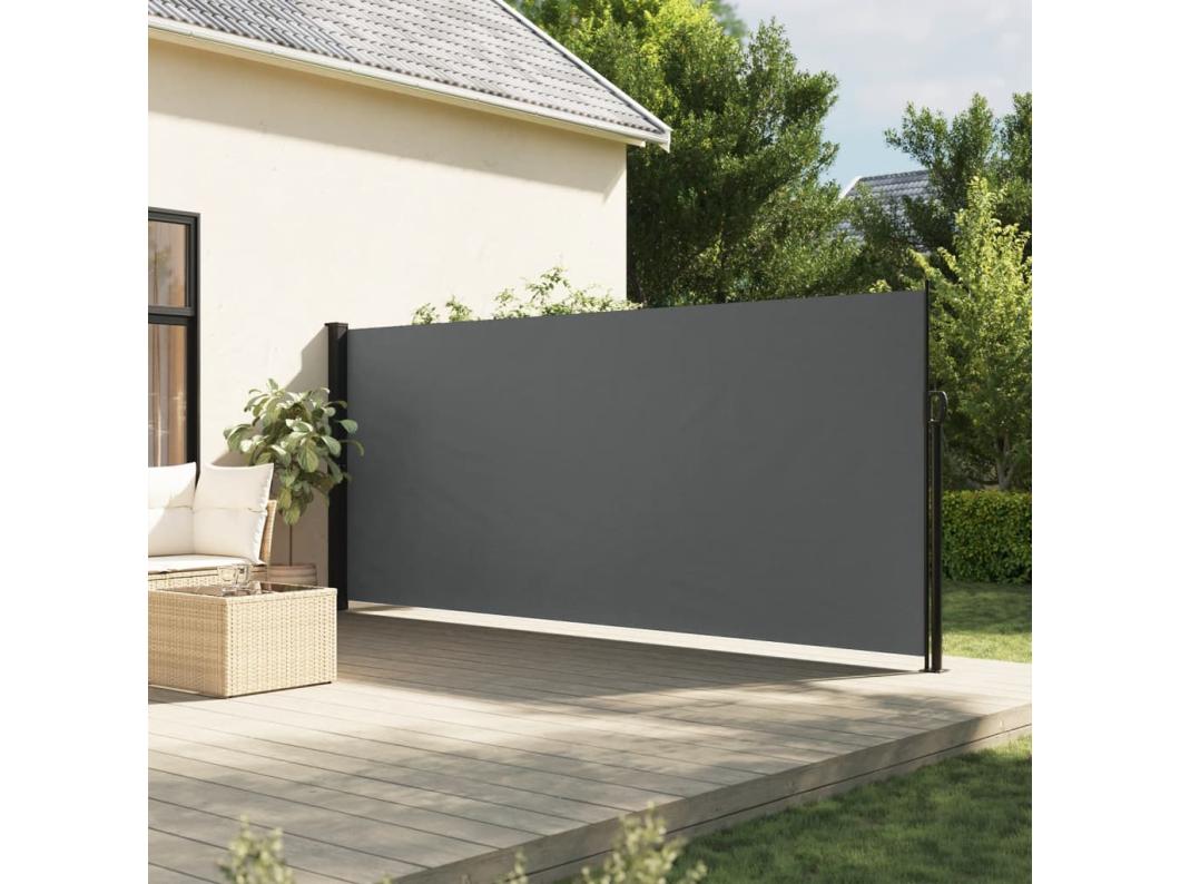 Antraciet uitschuifbare zijluifel 160x500 cm