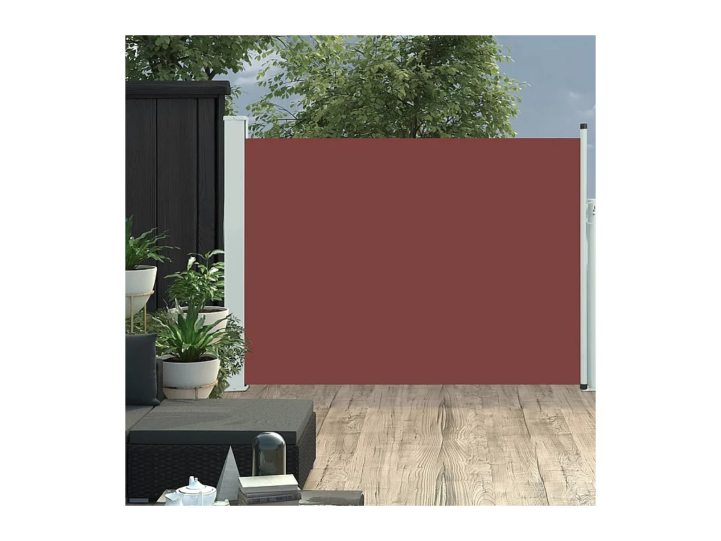 Auvent latéral rétractable de patio 100x500 cm Marron