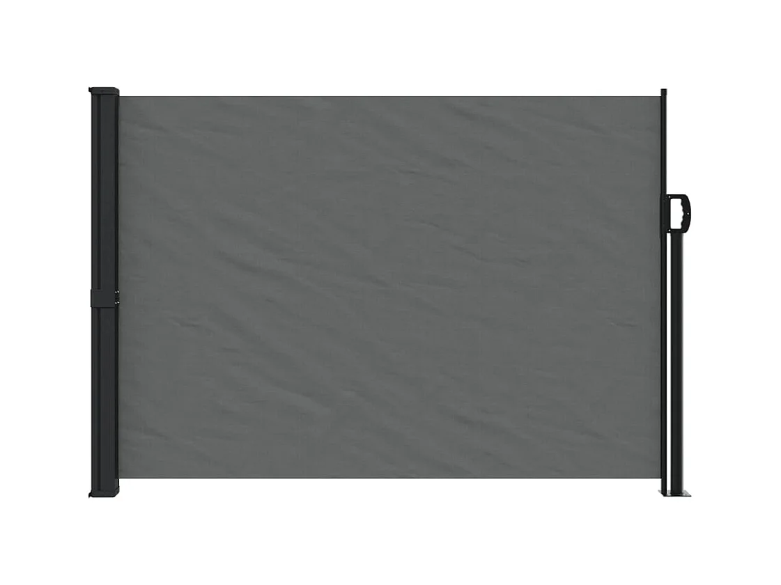 Antraciet uitschuifbare zijluifel 140x600 cm