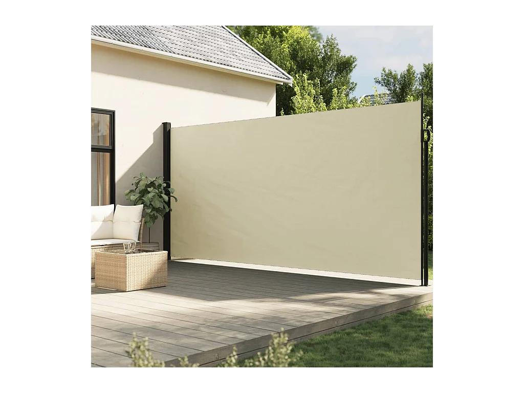 Cremefarbene einziehbare Seitenmarkise 220 x 300 cm