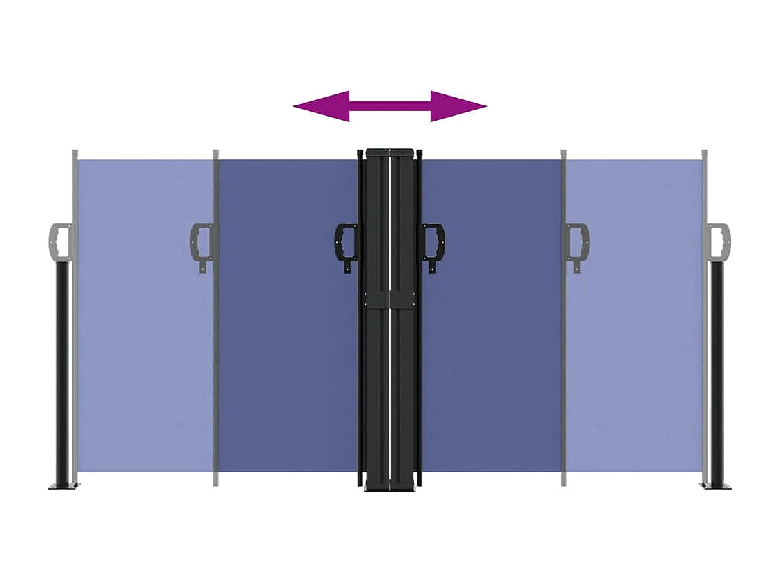 Toldo lateral retráctil azul 120x600 cm