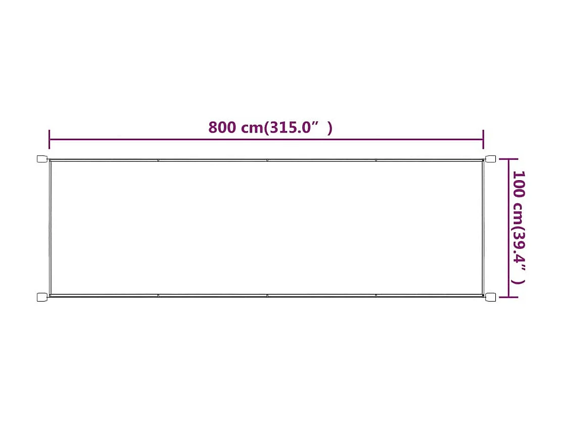 Auvent vertical Bleu 100x800 cm Tissu oxford