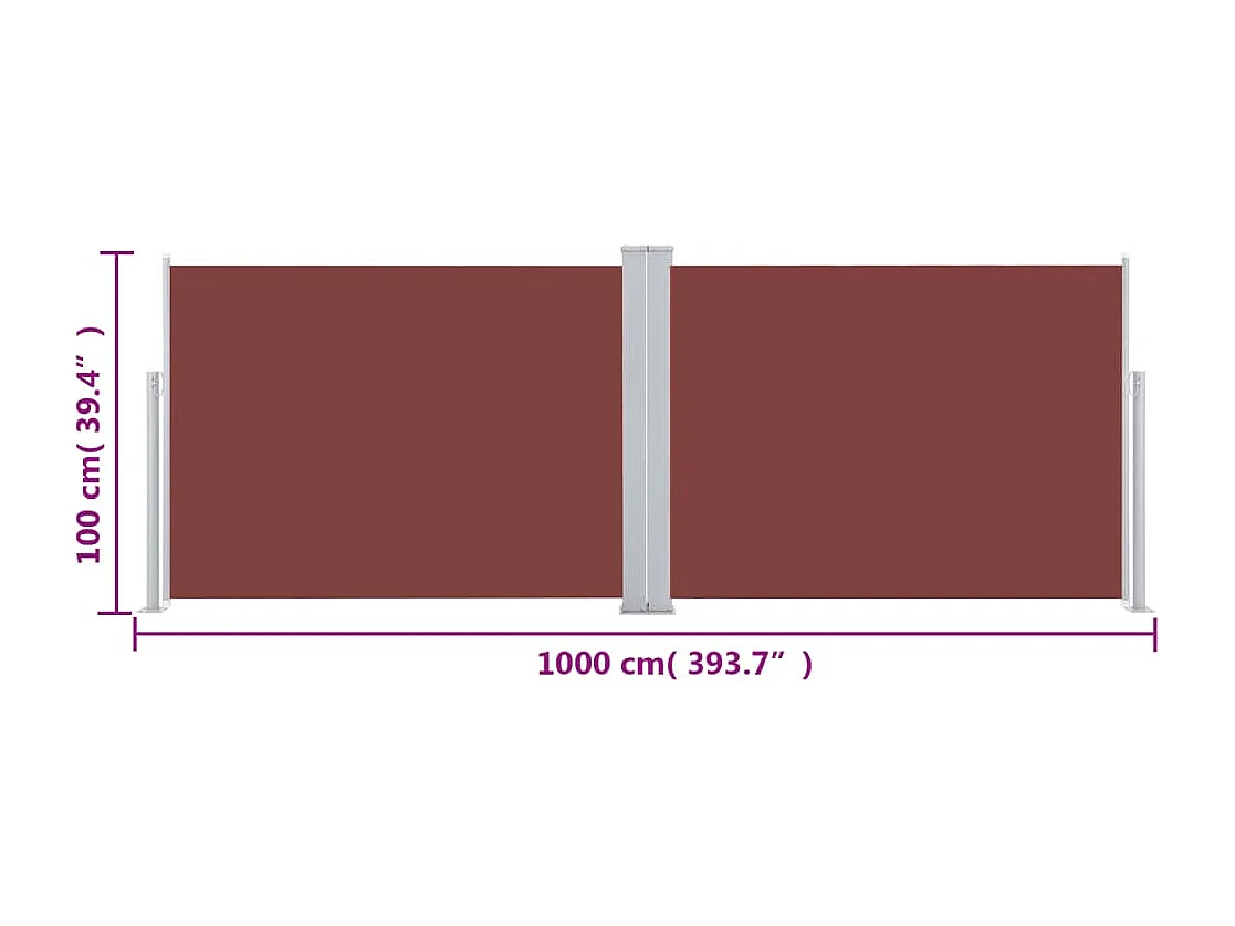 Tenda da sole laterale retrattile per patio, 100 x 300 cm, colore bianco sporco