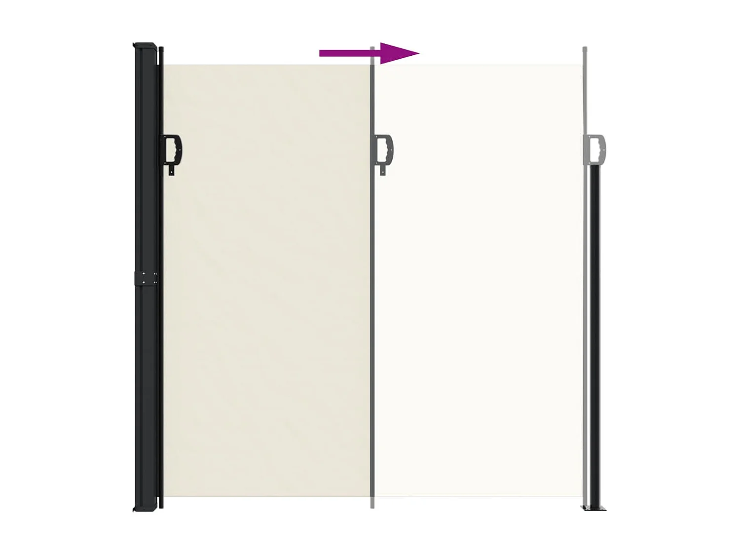 Tenda laterale retrattile panna 200x500 cm