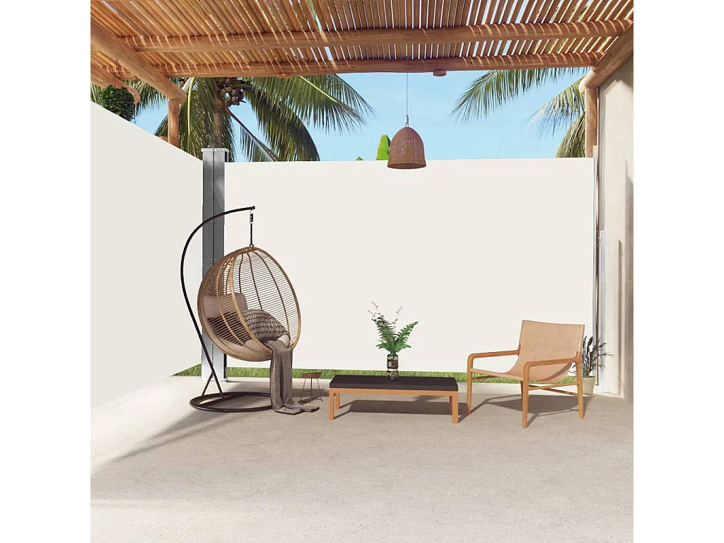 Ausziehbare Seitenmarkise Creme 220x600 cm