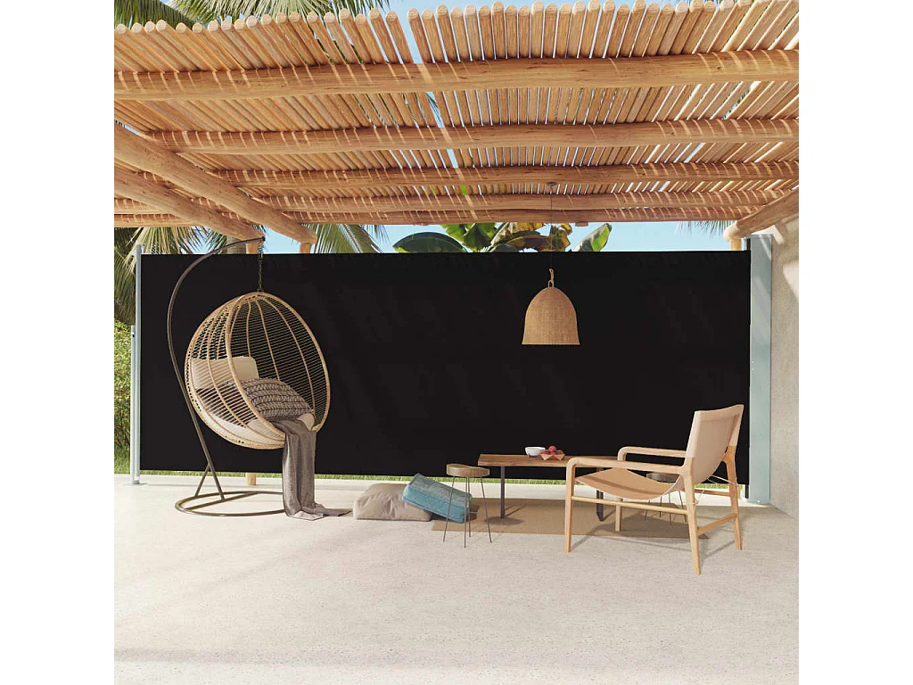 Tenda da sole laterale retrattile 200x600 cm Nera