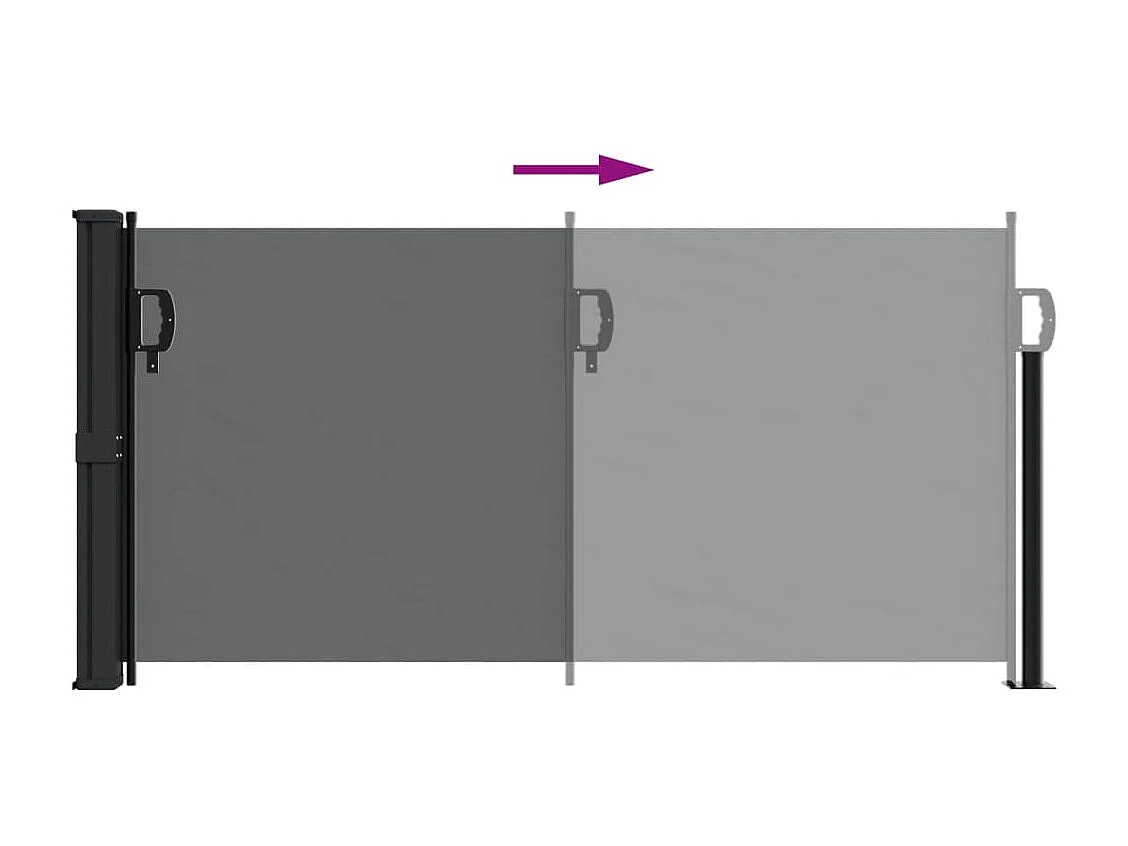 Toldo lateral retráctil antracita 100x300 cm