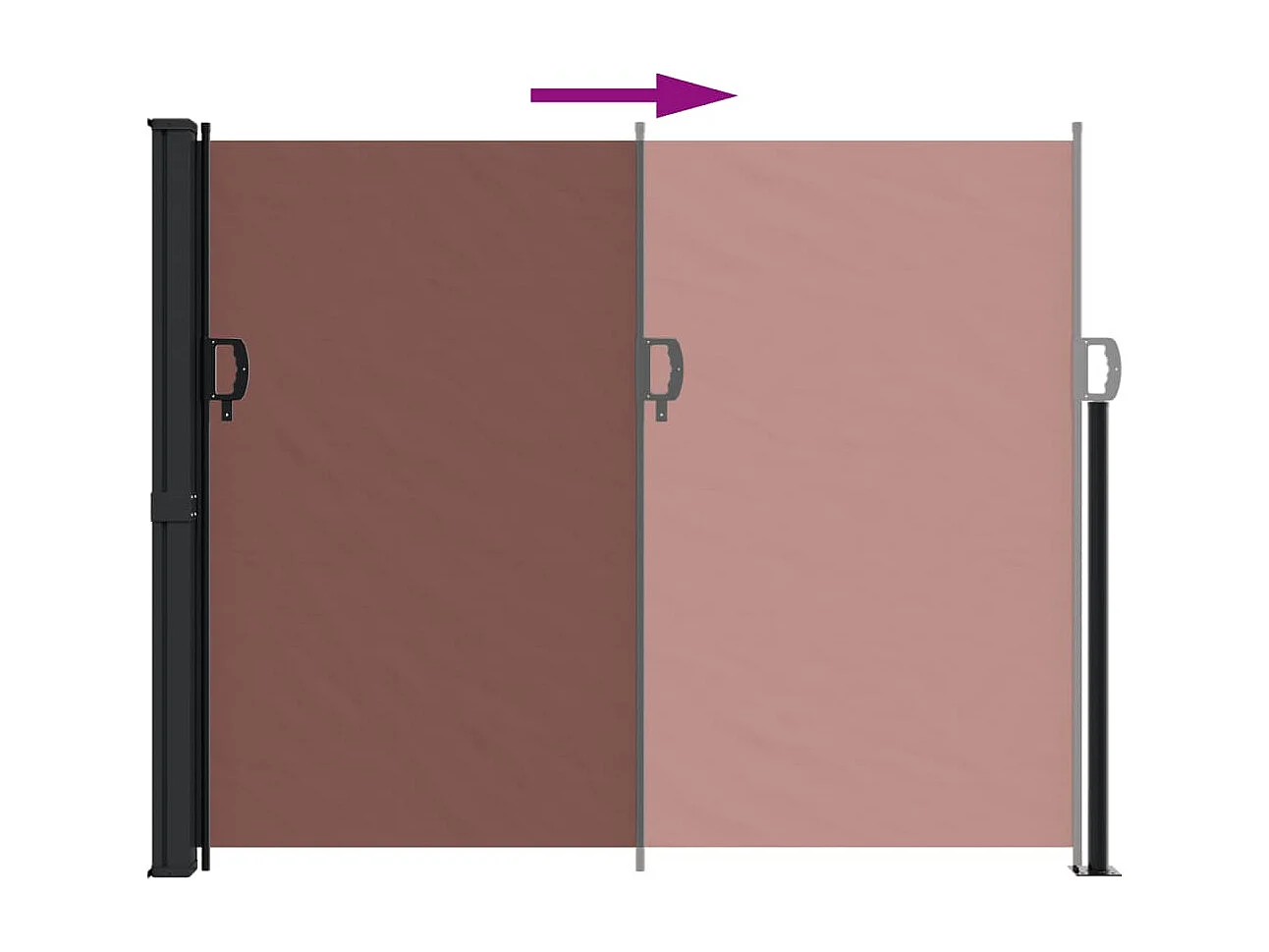 Auvent latéral rétractable marron 160x500 cm