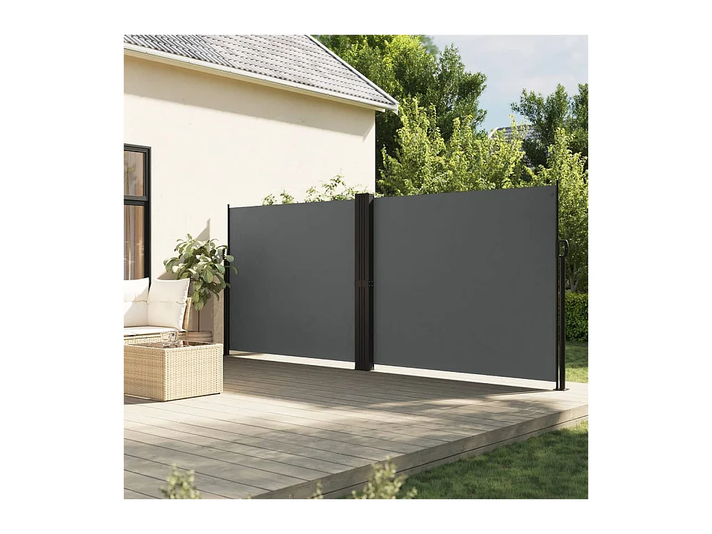 Auvent latéral rétractable anthracite 180x600 cm