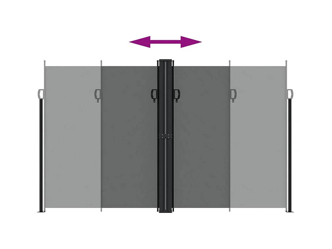 Auvent latéral rétractable anthracite 200x600 cm