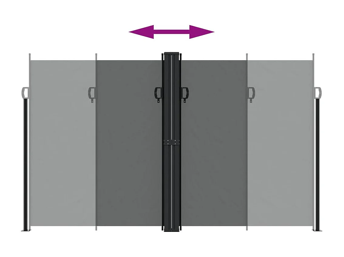 Auvent latéral rétractable anthracite 200x600 cm