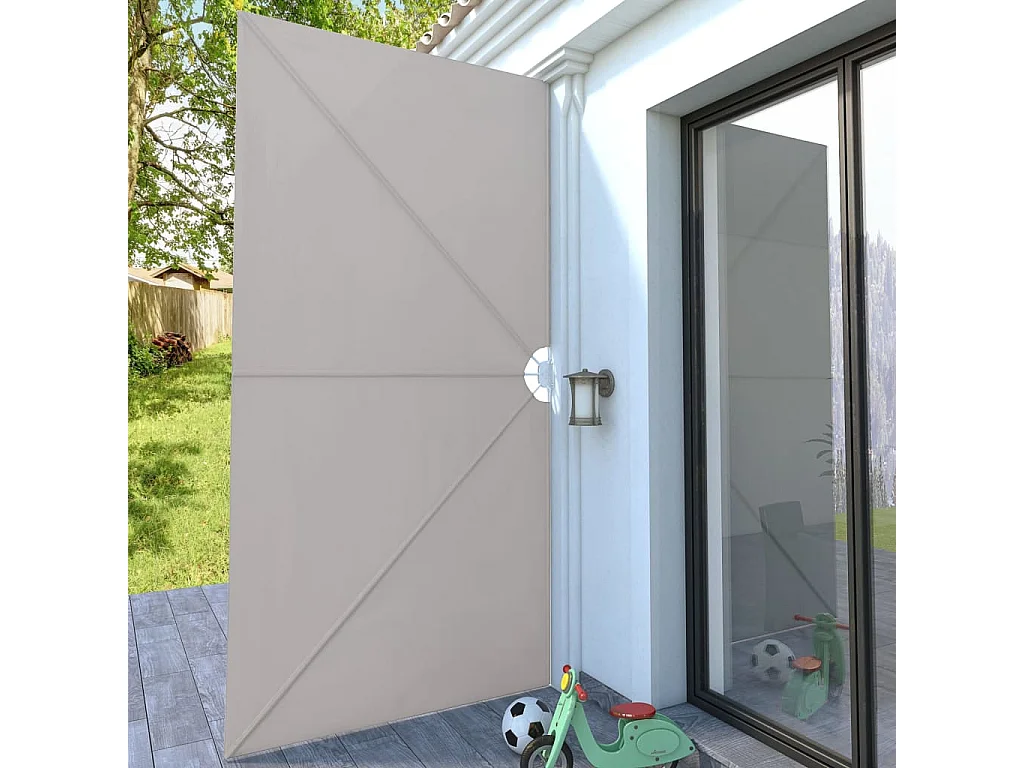 Toldo Terraza Lateral Plegable Crema 400 x 200 cm