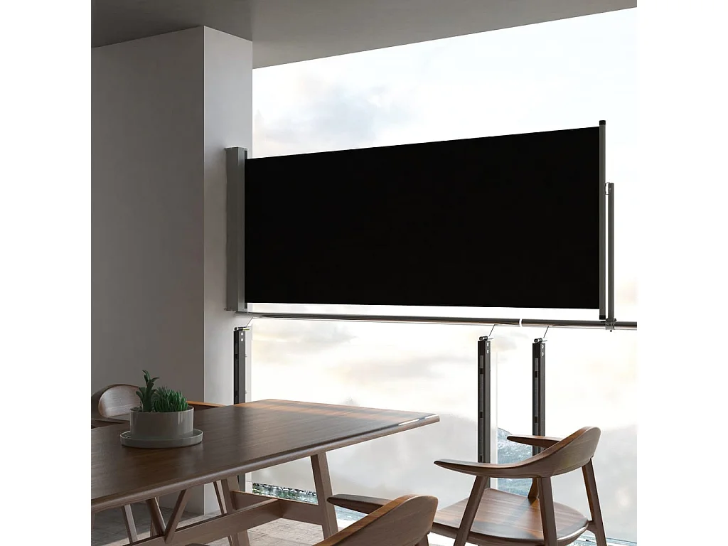 Uitschuifbare zijluifel 100 x 300 cm zwart